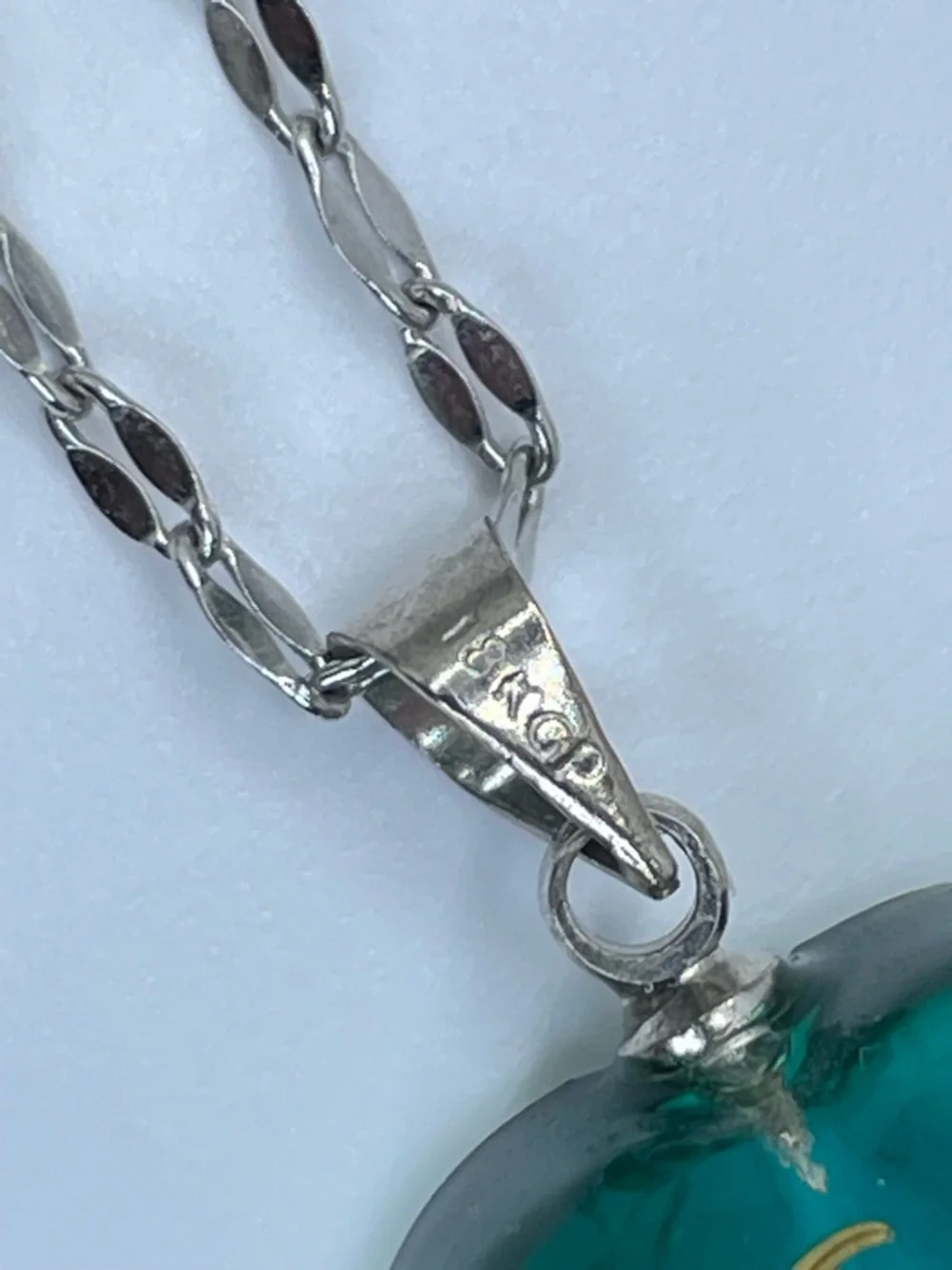 18k Gold Plated Scorpion Teal Resin Heart Pendant Necklace Unique Gothic